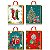 Sacola de Papel c/ Cores e Estampa Sortidas de Natal (M) 26x32x10cm - 12 Un - Y361-2173M - Four Star - Imagem 5