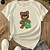Camiseta Feminina T-Shirt Urso Linho Coleção Bear - Imagem 1