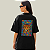 Camiseta Oversized Estilo Streetwear Feminina Estampa nas Costas Onça Pintada Use Nappes Colorido - Imagem 2