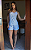 Short doll azul cristal malha fria com renda - Imagem 1