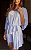 Robe Azul cristal malha fria com renda - Imagem 1