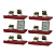 Kit 6 Prateleiras Porta Quadros 40 x 10cm Vermelha Suporte Invisível - Imagem 2