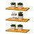 Kit 3 Prateleiras 50 x 20cm Amarela Suporte Invisível - Imagem 2