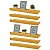 Kit 6 Prateleiras Porta Quadros 60 x 10cm Amarela Suporte Invisível - Imagem 2