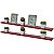 Kit 2 Prateleiras 100 x 20cm Vermelha Suporte Invisível - Imagem 2