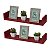 Kit 2 Prateleiras U 60 x 15cm Vermelha Suporte Invisível - Imagem 1