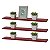 Kit 3 Prateleiras 60 x 15cm Vermelha Suporte Invisível - Imagem 2