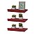 Kit 3 Prateleiras Porta Quadros 30 x 15cm Vermelha Suporte Invisível - Imagem 1