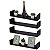 Kit 4 Prateleiras U 50 x 10cm Preta Suporte Invisível - Imagem 2