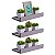 Kit 3 Prateleiras Porta Quadros 30 x 15cm Cinza Claro Suporte Invisível - Imagem 1