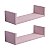 Kit 2 Prateleiras U 40 x 20cm Rosa Claro Suporte Invisível - Imagem 2