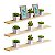 Kit 3 Prateleiras 100 x 20cm Bege Claro Suporte Invisível - Imagem 1