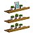 Kit 3 Prateleiras Porta Quadros 70 x 10cm Freijó Suporte Invisível - Imagem 1