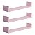 Kit 3 Prateleiras U 100 x 20cm Rosa Claro Suporte Invisível - Imagem 2