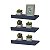Kit 3 Prateleiras Porta Quadros 50 x 10cm azul Suporte Invisível - Imagem 2