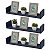 Kit 3 Prateleiras U 60 x 10cm azul Suporte Invisível - Imagem 2