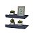 Kit 2 Prateleiras Porta Quadros 70 x 10cm azul Suporte Invisível - Imagem 2
