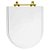 Tampa de Vaso Poliester Carrara Branco para bacia Deca Com Ferragem Dourada - Imagem 1