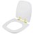 Tampa de Vaso Fit Branco para bacia Celite Com Ferragem Dourada - Imagem 2