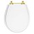 Tampa de Vaso Avalon Branco para bacia Ideal Standard Com Ferragem Dourada - Imagem 1