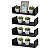Kit 4 Prateleiras Nichos em U 40x20 MDF Preto com Suporte Flutuante Invisível - Imagem 1