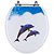 Tampa de Vaso Decorado Golfinhos Saveiro para bacia Celite 6lpf Universal - Imagem 1