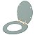 Assento Sanitario Poliéster Convencional Oval Verde Malva para vaso Deca com Ferragem Dourada - Imagem 2