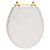 Tampa de Vaso Poliéster Carina Branco para bacia Ideal Standard com Ferragem Dourada - Imagem 1
