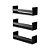 Kit 3 Prateleiras Porta Livros Preta 70 x 12cm Suporte Invisivel - Imagem 3