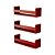 Kit 3 Prateleiras Porta Livros Vermelha 70 x 12cm Suporte Invisivel - Imagem 3