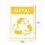 Placa Reciclagem Metal - Vinil Adesivo  15x20 - Imagem 2