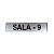 Placa Sinalização Sala 9 25 x 5 - Aluminio Adesiva - Imagem 1