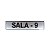 Placa Sinalização Sala 9 25 x 5 - Aluminio Adesiva - Imagem 1