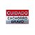 Placa Sinalização Cuidado Cachorro Bravo 15x23 - Aluminio Adesiva - Imagem 1