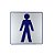 Placa Acrilica Informativa para Sanitário Masculino 15x15 Autoadesivo - Imagem 1