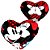 Almofada Fibra Veludo Coração Mickey e Minnie Disney 40x45cm - Imagem 1