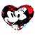 Almofada Fibra Veludo Coração Mickey e Minnie Disney 40x45cm - Imagem 2