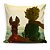 Almofada Pequeno Príncipe e Raposinha no Pôr do Sol 40x40cm - Imagem 1