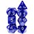 Kit Bolsa 7 Dados Rpg Boardgames Azul Escuro Royal Marmorizado - Imagem 2