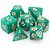 Kit Bolsa 7 Dados Rpg Boardgames Acrílico Verde Royal Marmorizado - Imagem 4