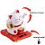 Gato da Sorte Branco Maneki Neko Youbai em Plástico com Bateria Solar 07cm - Imagem 2