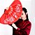 Leque Grande Dragão Chinês Yin Yang Estilo Gueixa para Feng Shui e Artes Marciais 34cm - Imagem 2