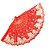 Leque Floral Vermelho com Glitter Dourado Estilo Gueixa para Feng Shui e Artes Marciais 23cm - Imagem 2