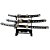 Conjunto Decorativo de Mini Katanas Samurai em Metal com Suporte para Exposição - Imagem 1