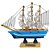 Mini Barco Veleiro Decorativo Azul claro em Madeira 16cm - Imagem 2
