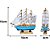 Mini Barco Veleiro Decorativo Azul claro em Madeira 16cm - Imagem 3