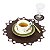 Jogo Americano Floral Couro Café | base prato e copo - Imagem 1