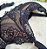 Lingerie conjunto de sutiã e calcinha renda preto e bege - Imagem 2