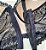 Lingerie conjunto de sutiã e calcinha renda preto e bege - Imagem 5