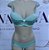 Lingerie conjunto de sutiã e calcinha tanga com renda verde água - Imagem 4